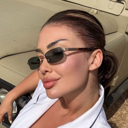 Narrow Frame Rectangular Retro Sunglasses - Unisex Trendy Street Photography Versatile Eyewear